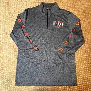 NFL Chicago Bears Size L Men's 1/4 Zip Pullover Lightweigth Top Long Sleeve